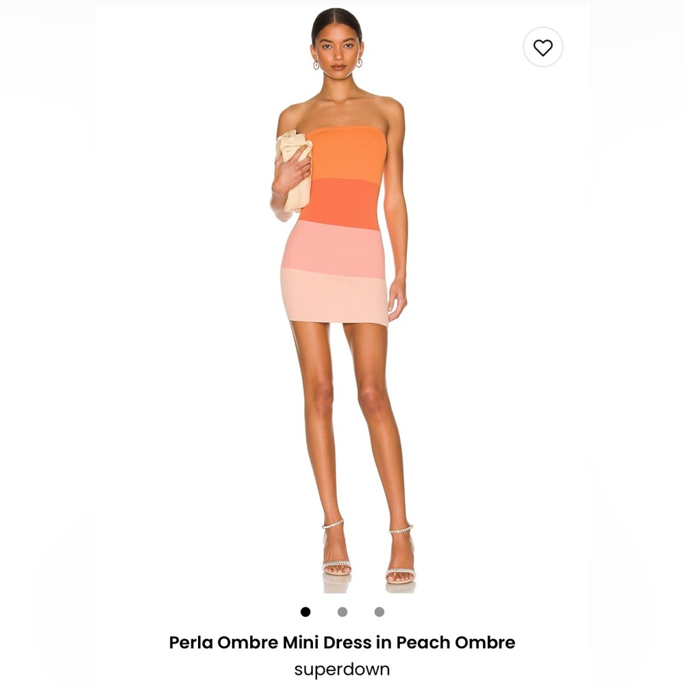 Superdown Strapless Ombre Mini Dress in Peach Tones